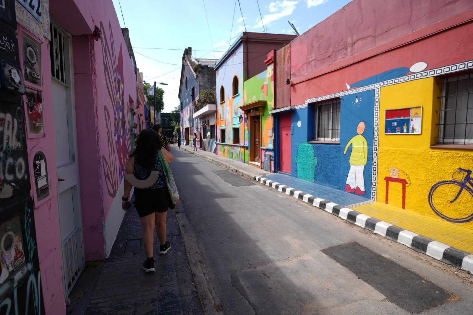 Bright alley with murals
